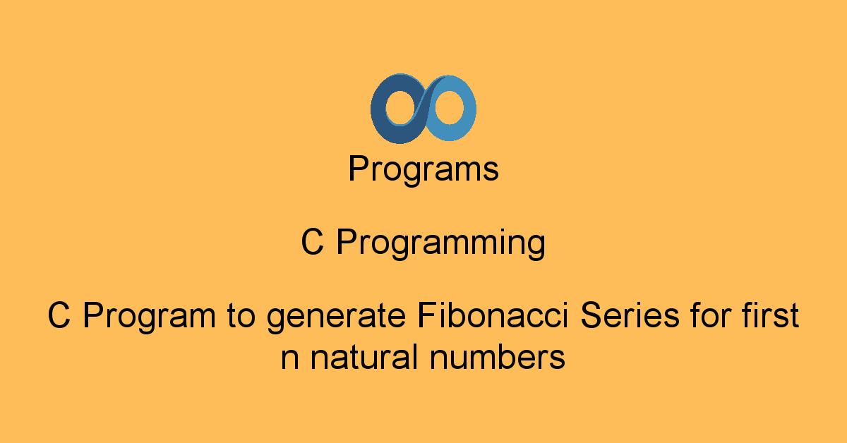Programs C Programming : C Program to generate Fibonacci Series for ...
