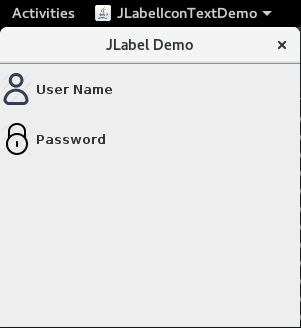 Swing JLabel with text and icon Swing JLabel with text and icon